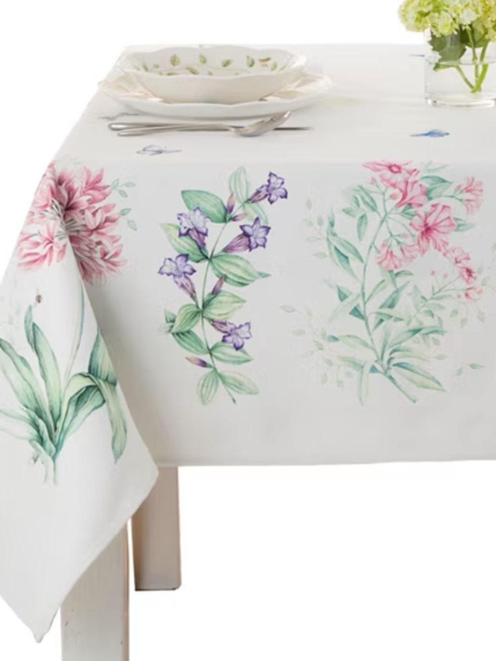Lenox Butterfly Meadow Garden Tablecloth Multicolor 60 W X 102 L